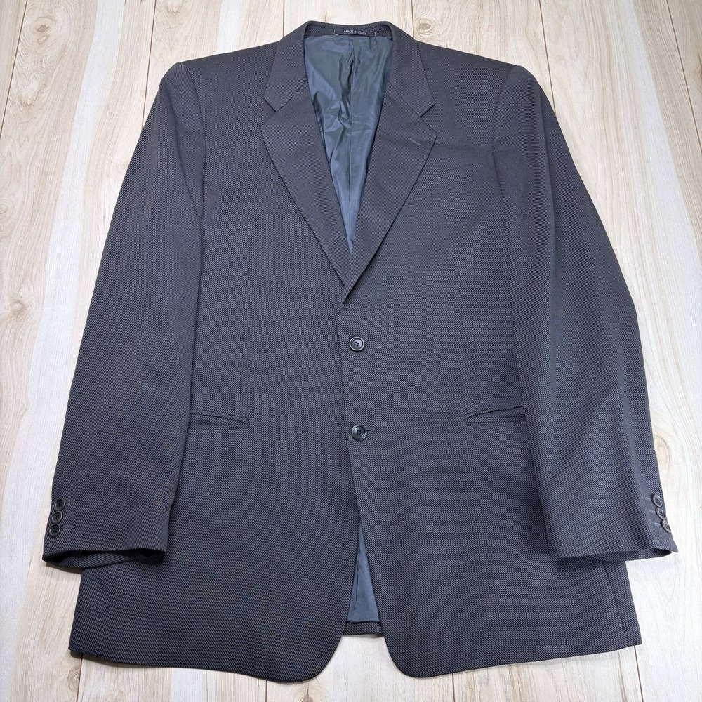 ARMANI COLLEZIONI Wool Nailhead Gray Sport Coat Mens Size 46L Blazer
